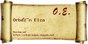 Orbán Elza névjegykártya