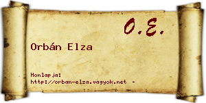Orbán Elza névjegykártya